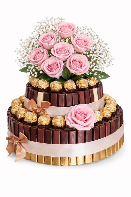 Merci & Ferrero Rocher Chokladtårta + Blommor