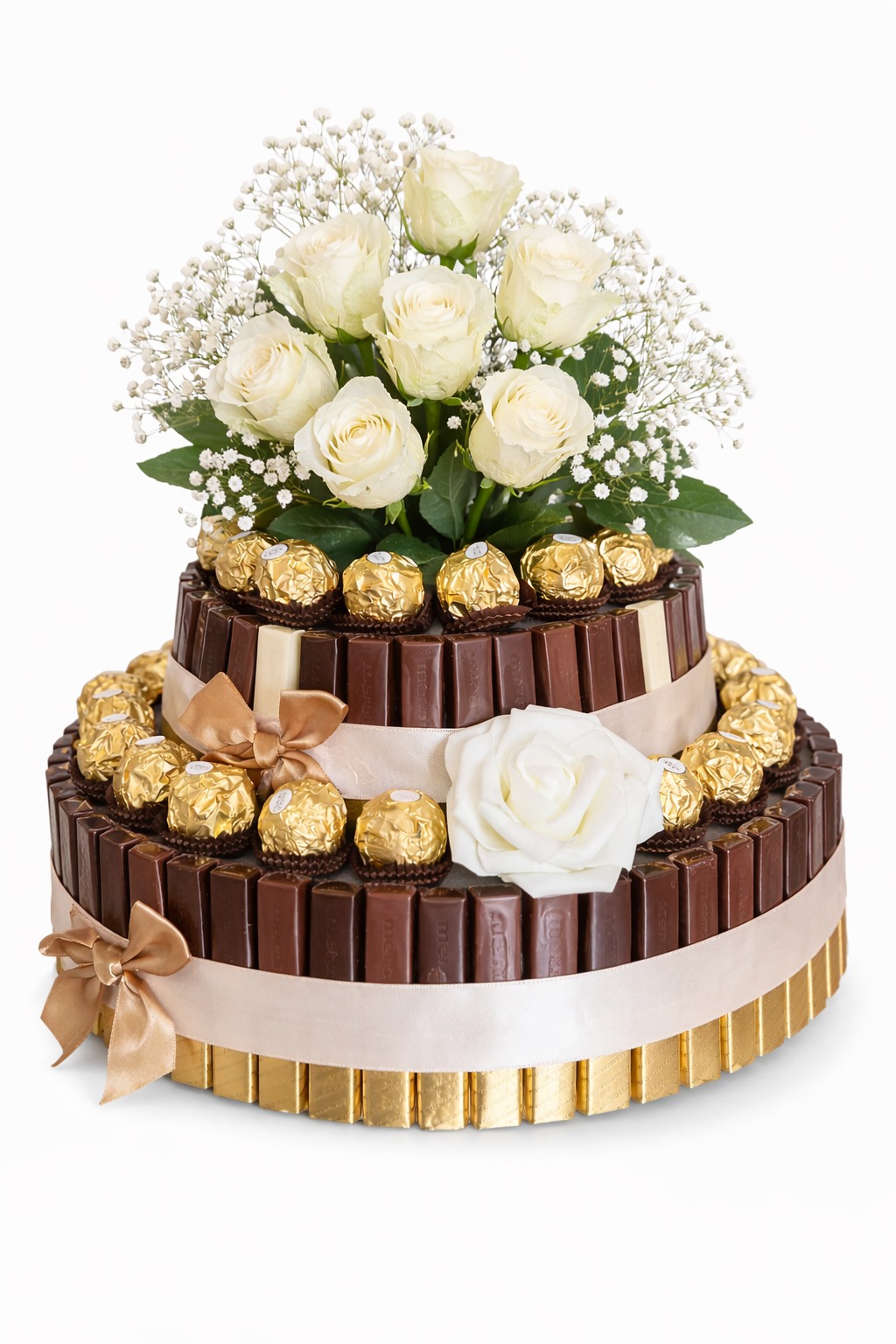 Merci &amp; Ferrero Rocher Chokladtårta + Blommor 