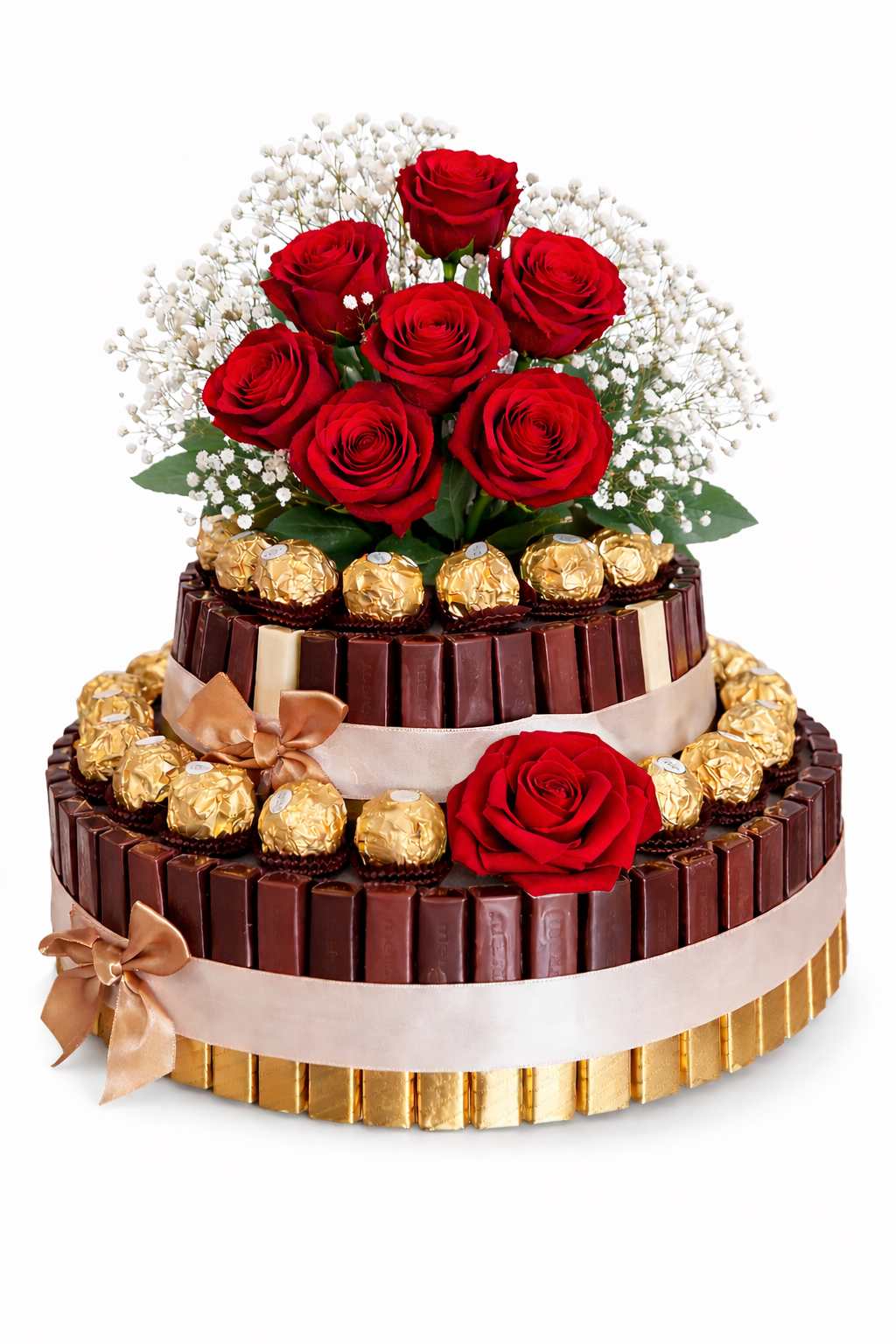 Merci &amp; Ferrero Rocher Chokladtårta + Blommor 