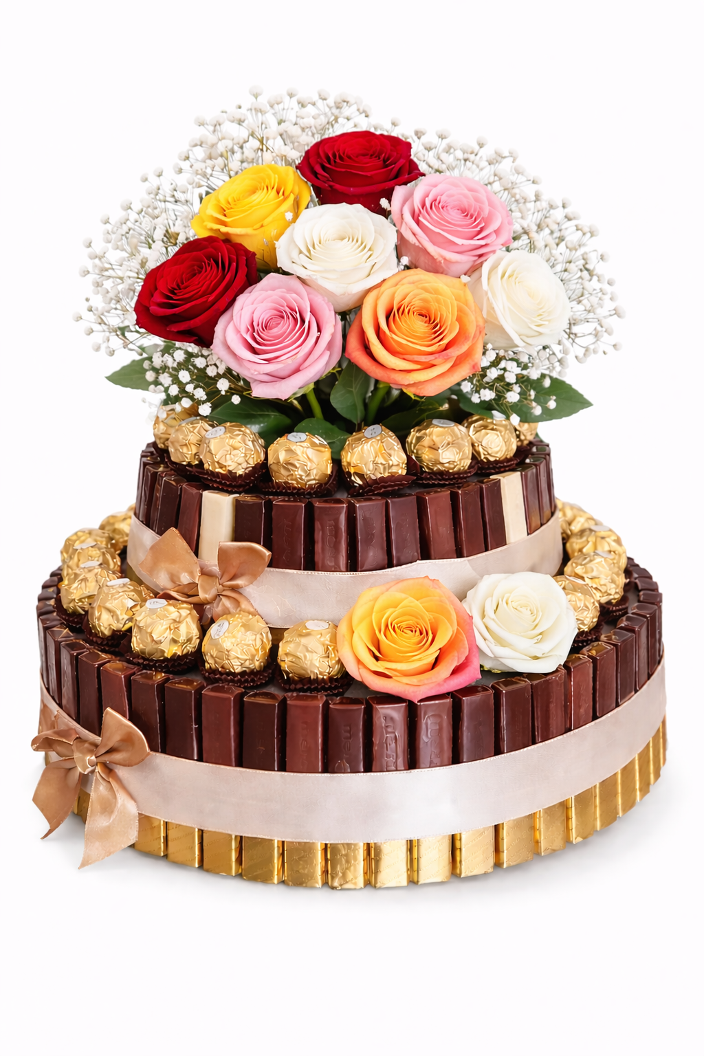 Merci &amp; Ferrero Rocher Chokladtårta + Blommor 