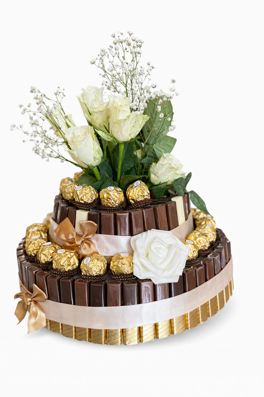 Merci &amp; Ferrero Rocher Chokladtårta med Blommor (Endast Stockholm) 